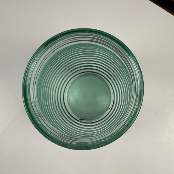 Unbranded Green Glass Ribbed Jar with lid made in Canada - Picture 8 of 12